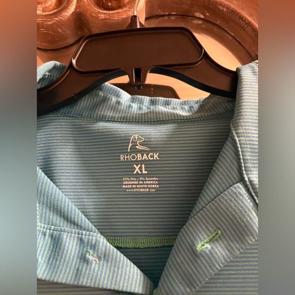 Rhoback Men's Teal Blue Polo Shirt - Picture 2 of 3